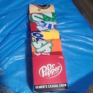 Dr Pepper Men's Casual Crew Socks - Multicolor